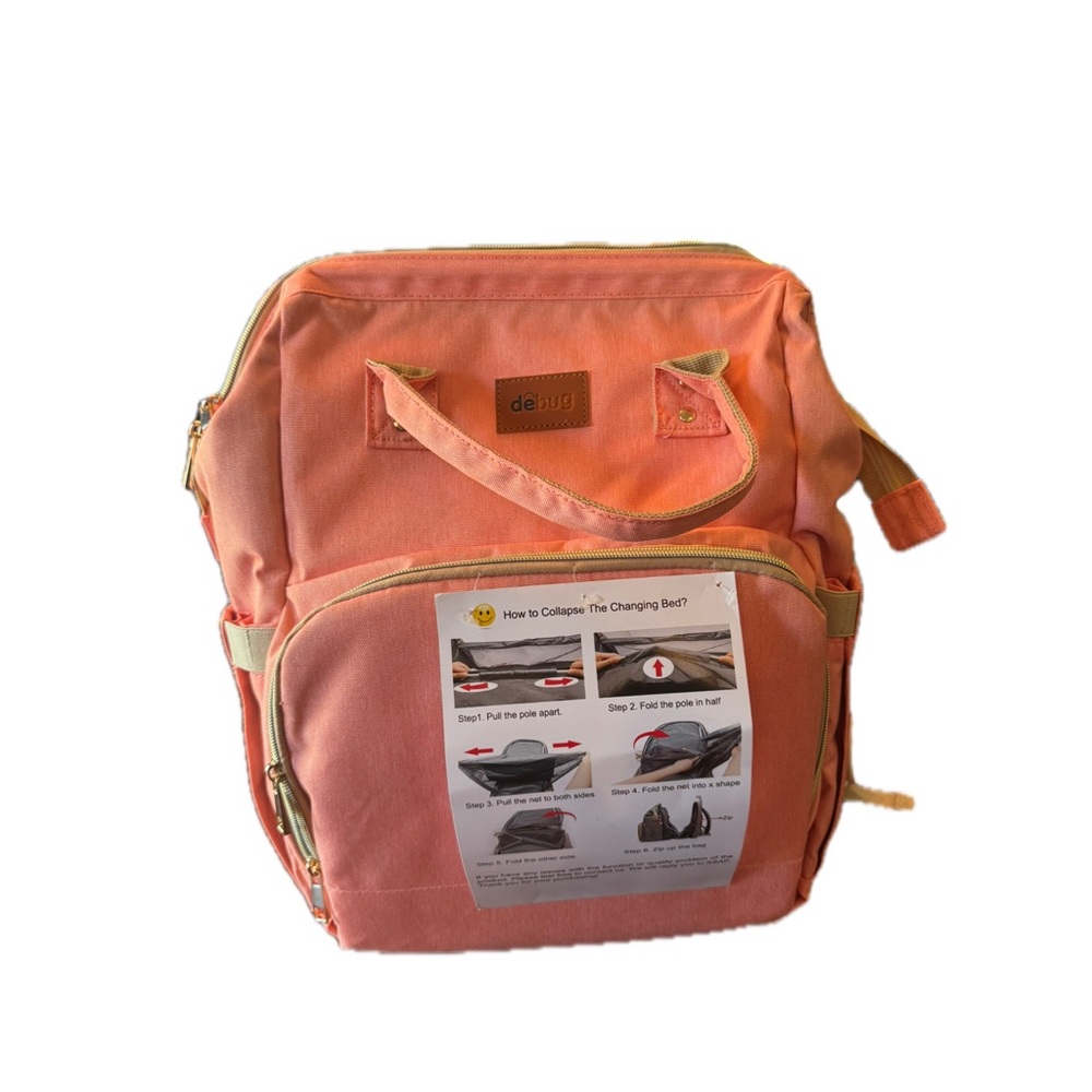 NWT Debug Diaper Bag Backpack with Fold-Out Bassinet / Changing Station